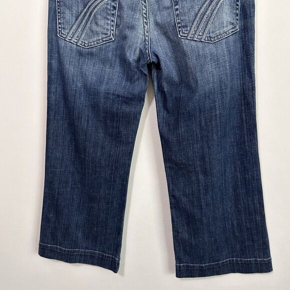 7 For All Mankind 7FAMK DOJO Crop Capri Jeans 28 Blue Casual Trendy Mid Rise - Picture 5 of 8